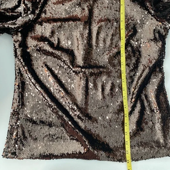 Ted Baker London Lovato Sequin Top Brown Size 10 US - Picture 11 of 12